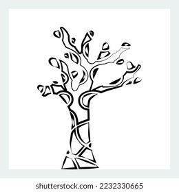 simple tree decor silhouette vector image