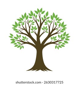 Simple tree decor silhouette vector on a white background. Clean and minimal design ideal for nature-themed projects, greeting cards, wall art, digital prints, and holiday decorations.