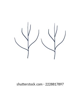 Diseño de árbol simple plantilla mínima, otoño, invierno, árbol de pino
