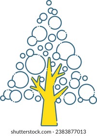 Simple tree and extended branches, Christmas tree