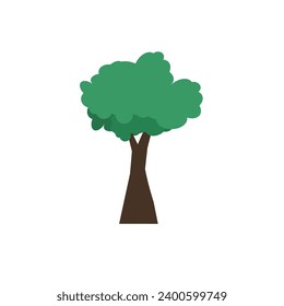 Simple Tree in flat style Illustration.