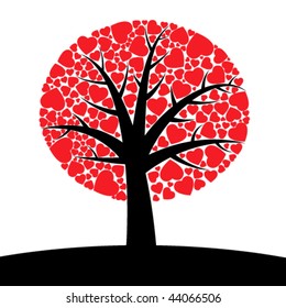 simple tree with hearts instead of leaves