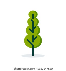 Simple tree icon in flat style. Vector illustration on white background