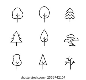 Vector de ilustración de icono de árbol simple