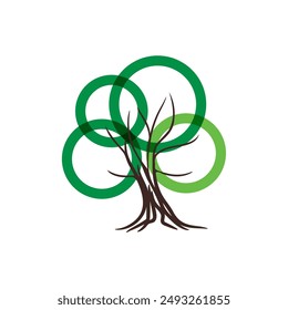 Icono de árbol simple, Vector del logotipo del árbol sobre fondo blanco.