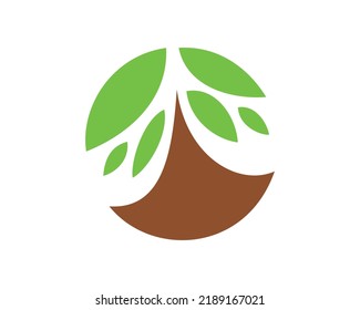 Simple Tree Icon and Symbol visualized with Flat Art Style