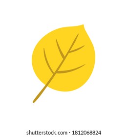 Simple tree leaf illustration. Hand drawn autumn leaf