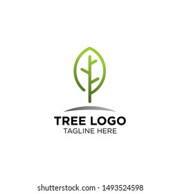 simple tree letter logo template