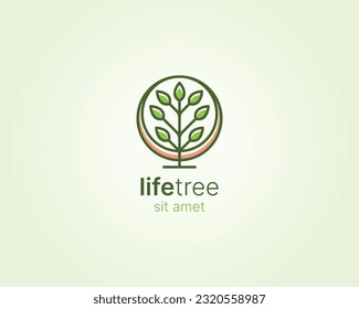 Simple tree line with circle logo