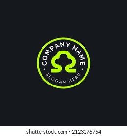 simple tree line company logo template