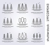 simple tree line nature logo vector illustration design art minimal minim forest simple icon symbol