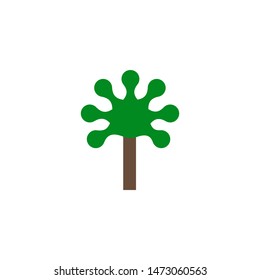 Simple tree logo. Abstract plant shape, vector pictogram