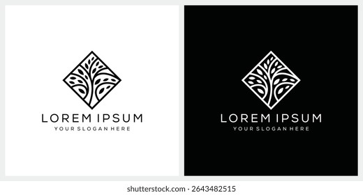 simple tree logo design graphic vector