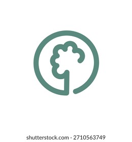 Diseño de icono de diseño de logotipo de árbol simple
