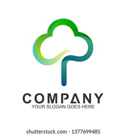 simple tree logo design, life logo with line