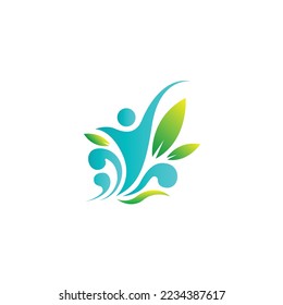 Simple tree logo with family design colorful, colorful style