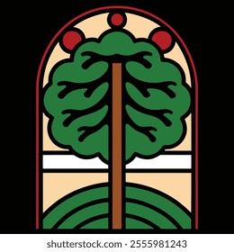 A simple tree logo vector illustration perfect for eco-friendly brands, businesses in nature, sustainability, or growth. Ideal for marketing, branding, and environmental design needs.