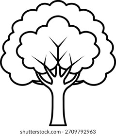 A simple tree outline icon, perfect for nature-themed projects, educational materials, or minimalist designs. Symbol of growth, life, and environment.