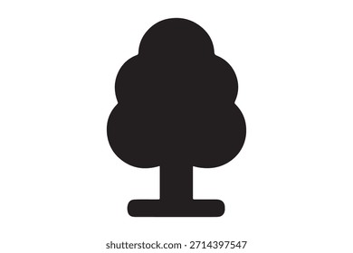 Simple Tree Silhouette Icon Nature Symbol EcoFriendly Design Element
