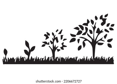 Simple tree silhouette royalty-free images