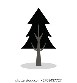 Arte vectorial de silueta de árbol simple