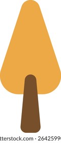Simple Tree Vector Icon with Yellow Autumn Leaves