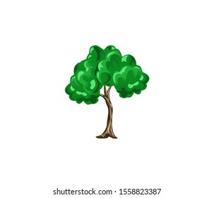simple tree vector illustration, acacia tree