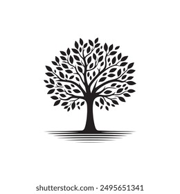 simple tree vector illustration silhouette 