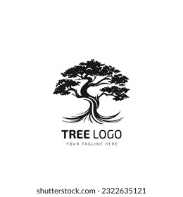 Simple Tree vector logo icon in a modern style. isolated on white background