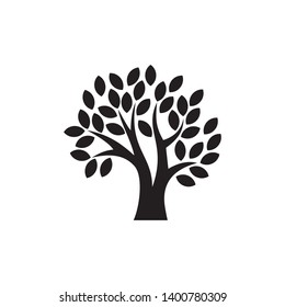 Simple Tree Vector Silhouette Black On Stock Vector (royalty Free 