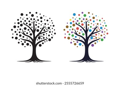 Simple tree vector silhouette vector image design	