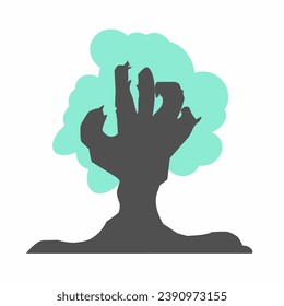 Simple tree vector, with a trunk like a finger, tree vector with flat design