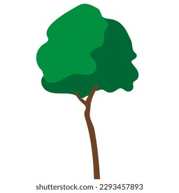 simple tree in vector.design element in flat style.object for landscape.tree trunk crown.tree icon.Forest,ecology,wood,garden.Green space.