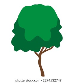 simple tree in vector.design element in flat style.object for landscape.tree trunk crown.tree icon.Forest,ecology,wood,garden.Green space.