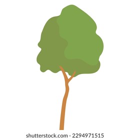 simple tree in vector.design element in flat style.object for landscape.tree trunk crown.tree icon.Forest,ecology,wood,garden.Green space.