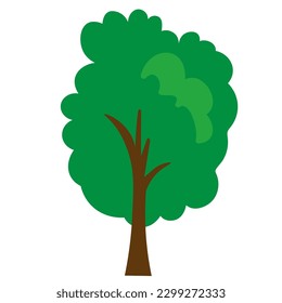 simple tree in vector.design element in flat style.object for landscape.tree trunk crown.tree icon.Forest,ecology,wood,garden.Green space.