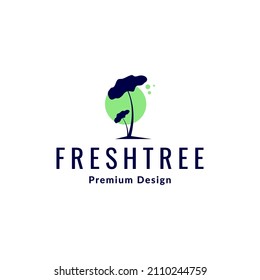 árboles simples con diseño de logotipo de fondo fresco verde, símbolo gráfico vectorial icono ilustración