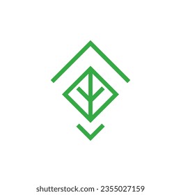 simple trees and nature home logo design