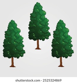 Simple trees vector featuring clean lines and minimalistic design. Ideal for nature-themed projects, environmental illustrations, or outdoor designs, adding a fresh and natural touch.