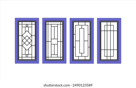 Simple trellis model on a blue wooden window
