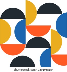Simple trend geometric bauhaus abstract background with colorful beautiful vector illustration