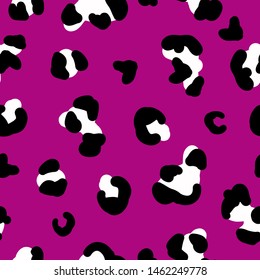 Simple trend pattern. Burgundy background, black and white leopard spots. Print is well suited for textiles,banners and packaging,Wallpaper.