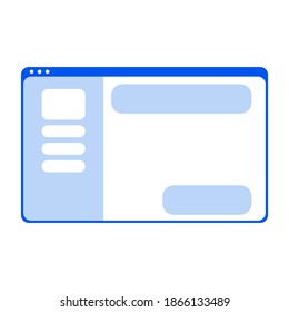 Simple trend, UX,UI, user interface trendy website illustration. Template can be used for websites, business on sites. White background EPS Vector. Simple and minimalistic and empty website 