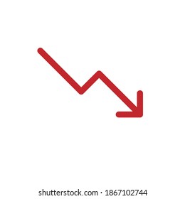 Simple Trending Down Vector Design Icon