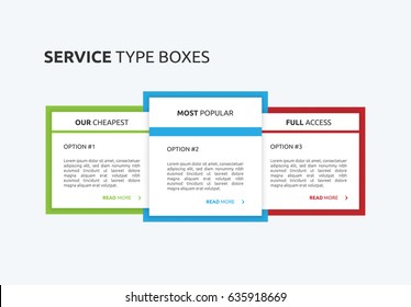 Simple, trending and modern services page, vector website design