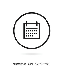Simple and trendy calendar sign icon illustration in outline style isolated on white background. Suitable for for logo, user interface, mobile application, website design line icon.