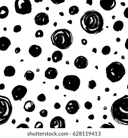 Simple trendy dry brush textured strokes seamless pattern. Hand drawn ink elements on white background. For paper, textile design, creative modern grunge artsy style.