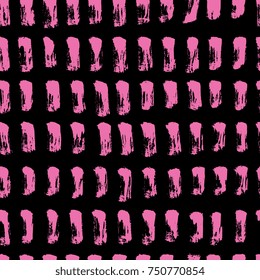 Simple trendy dry brush textured strokes seamless pattern. Hand drawn ink elements on white background. For paper, textile design, creative modern grunge artsy style.