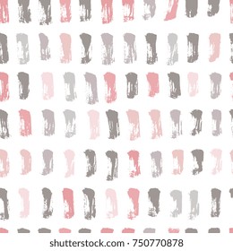 Simple trendy dry brush textured strokes seamless pattern. Hand drawn ink elements on white background. For paper, textile design, creative modern grunge artsy style.