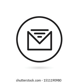 Icono de señalización de correo electrónico simple y de moda ilustración vectorial en estilo de esquema aislado en fondo blanco. Símbolo de sobre de correo electrónico para logotipo, interfaz de usuario, aplicación móvil, botón de línea de diseño de sitio web.